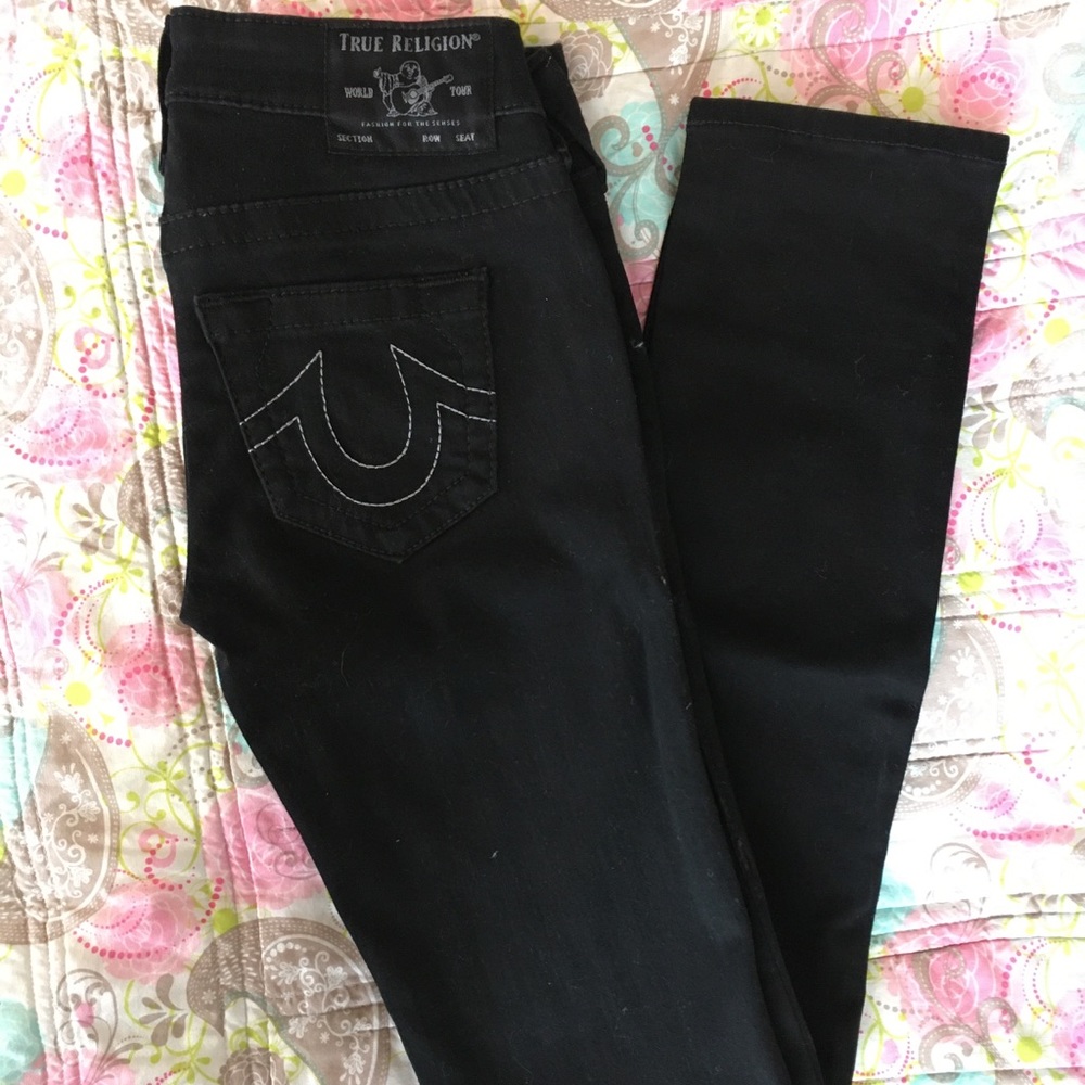 NWOT True Religion Black Skinny Jeans - 25